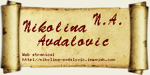 Nikolina Avdalović vizit kartica